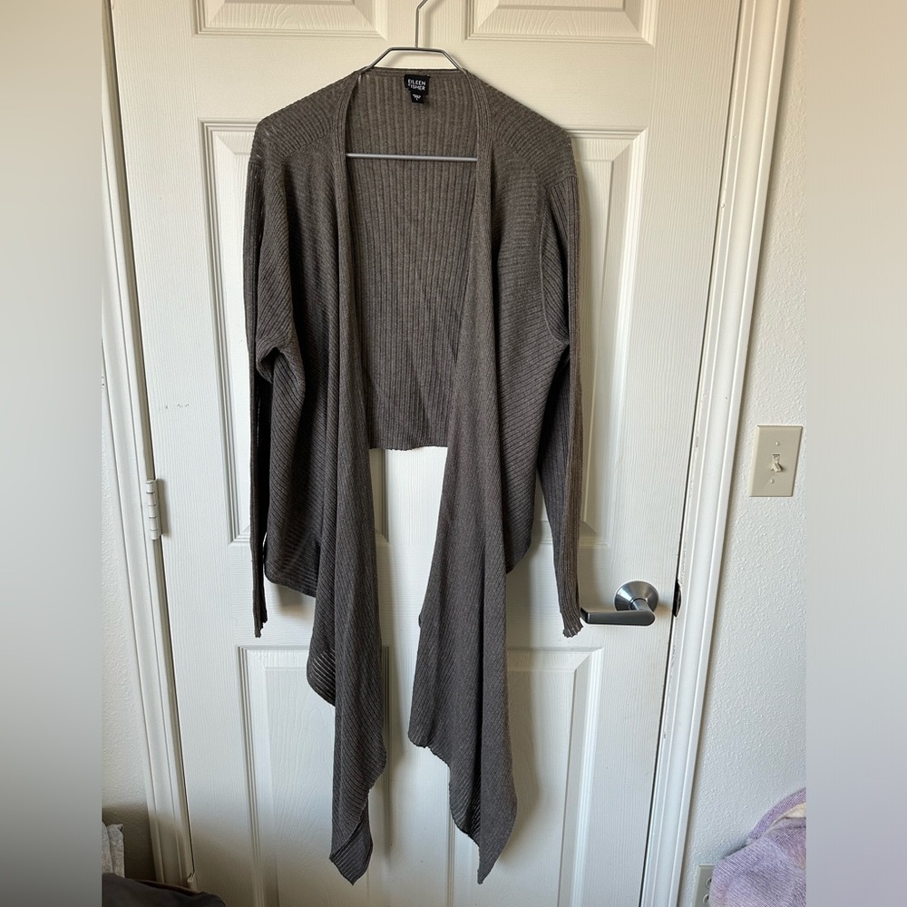 EILEEN FISHER Gray Large Cardigan with front tie.